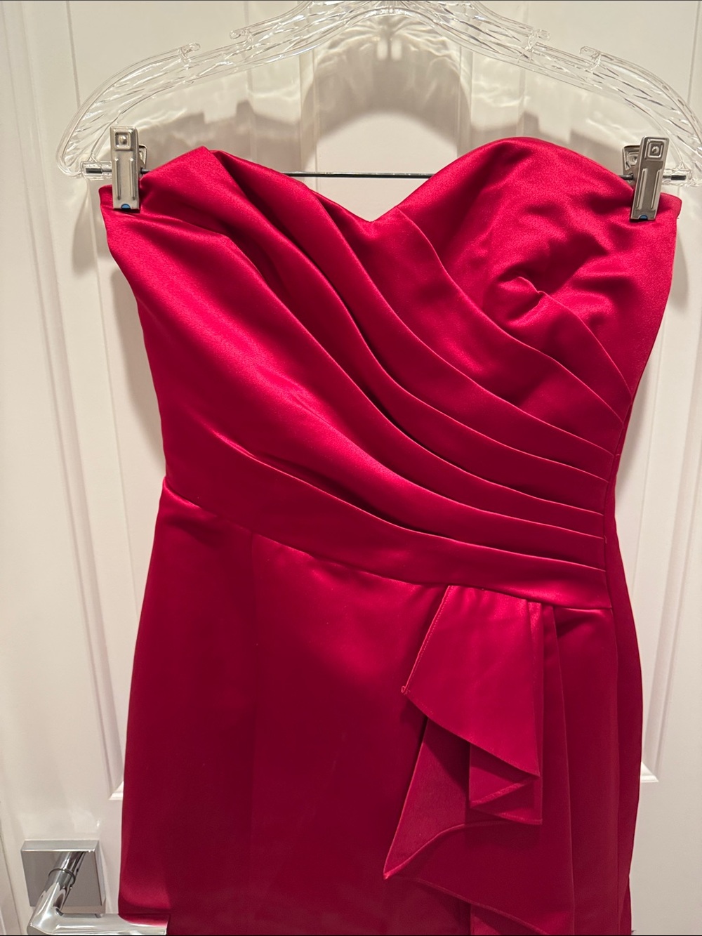 Strapless Red Formal Gown with Sweetheart Bodice - Picture 2 of 7